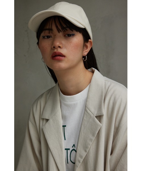 AZUL by moussy(アズールバイマウジー)の「フェイクレザーキャップ(ハット・レディース・ブラック/アイボリー・FREE)」の10枚目の写真