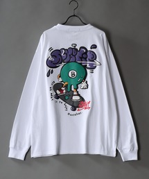 oversize foam print long sleeve T-shirt/オーバーサイズ 発泡プリント ロングスリーブTシャツ