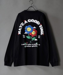 oversize foam print long sleeve T-shirt/オーバーサイズ 発泡プリント ロングスリーブTシャツ