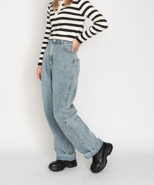 SVEC（シュベック）の「軽量チャンキーソール ハイカットスニーカー 厚底 レースアップブーツ（スニーカー・レディース・ブラック/ホワイト・37/35/40/39/36/38）」の4枚目の写真