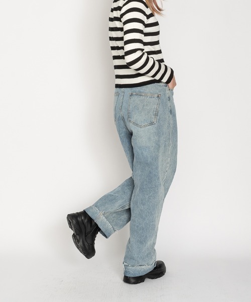 SVEC（シュベック）の「軽量チャンキーソール ハイカットスニーカー 厚底 レースアップブーツ（スニーカー・レディース・ブラック/ホワイト・37/35/40/39/36/38）」の5枚目の写真