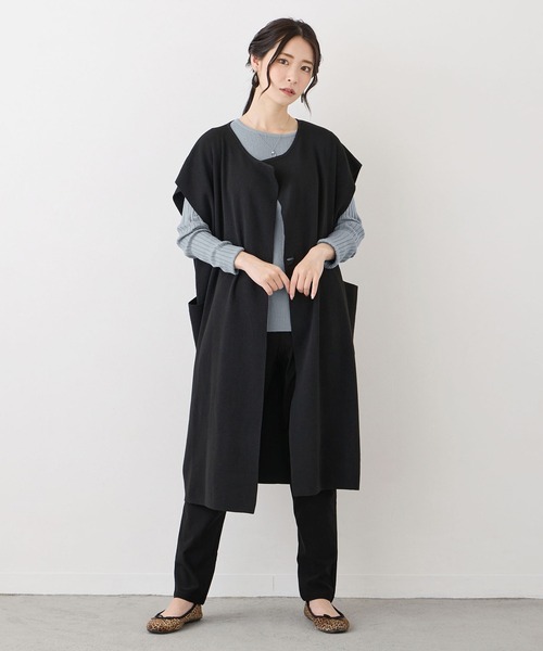 NICOLE white（ニコルホワイト）の「ニットスヌードポンチョ アンサンブル（ニット/セーター・レディース・オフホワイト/サックスブルー/ベージュ/イエロー/ブラック/グレー/ブルー/ライトイエロー・FREE）」の22枚目の写真