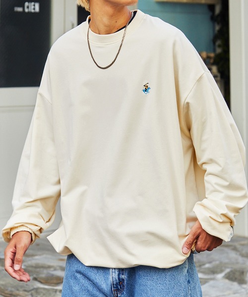 BEVERLY HILLS POLO CLUB（ビバリーヒルズポロクラブ）の「BEVERLY HILLS POLO CLUB / ビバリーヒルズ ポロクラブ 別注 ロゴ刺繍 ビッグシルエット ドローコード プルオーバースウェット（スウェット・メンズ・オフホワイト/アッシュグレー/ダークグリーン/ブラック・M/L）」の2枚目の写真