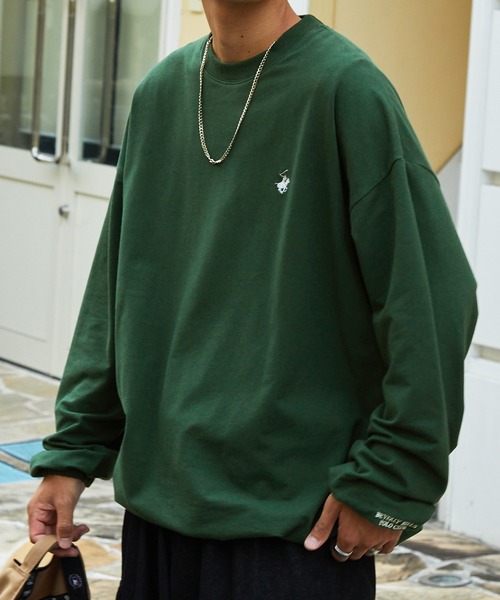 BEVERLY HILLS POLO CLUB（ビバリーヒルズポロクラブ）の「BEVERLY HILLS POLO CLUB / ビバリーヒルズ ポロクラブ 別注 ロゴ刺繍 ビッグシルエット ドローコード プルオーバースウェット（スウェット・メンズ・オフホワイト/アッシュグレー/ダークグリーン/ブラック・M/L）」の4枚目の写真