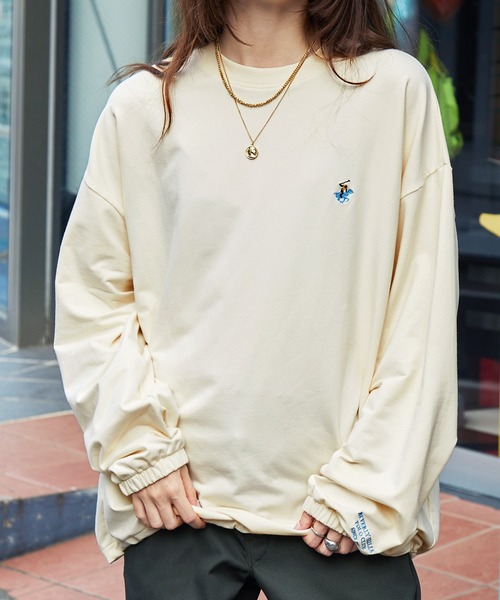 BEVERLY HILLS POLO CLUB（ビバリーヒルズポロクラブ）の「BEVERLY HILLS POLO CLUB / ビバリーヒルズ ポロクラブ 別注 ロゴ刺繍 ビッグシルエット ドローコード プルオーバースウェット（スウェット・メンズ・オフホワイト/アッシュグレー/ダークグリーン/ブラック・M/L）」の6枚目の写真