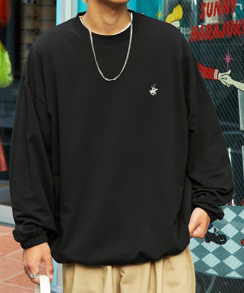 BEVERLY HILLS POLO CLUB（ビバリーヒルズポロクラブ）の「BEVERLY HILLS POLO CLUB / ビバリーヒルズ ポロクラブ 別注 ロゴ刺繍 ビッグシルエット ドローコード プルオーバースウェット（スウェット・メンズ・オフホワイト/アッシュグレー/ダークグリーン/ブラック・M/L）」の7枚目の写真