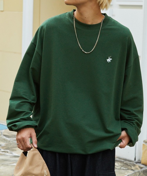 BEVERLY HILLS POLO CLUB（ビバリーヒルズポロクラブ）の「BEVERLY HILLS POLO CLUB / ビバリーヒルズ ポロクラブ 別注 ロゴ刺繍 ビッグシルエット ドローコード プルオーバースウェット（スウェット・メンズ・オフホワイト/アッシュグレー/ダークグリーン/ブラック・M/L）」の11枚目の写真