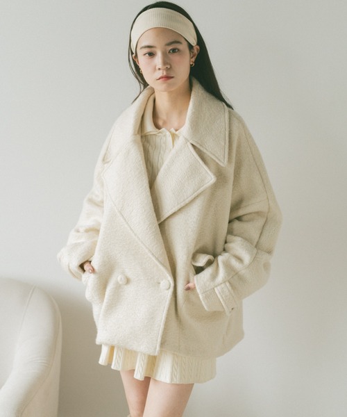 VANNIE U（ヴァニーユー）の「ブークレビッグカラーコート（その他アウター・レディース・ベージュ/アイボリー/グレー/その他・FREE）」の10枚目の写真