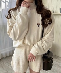ベアー ワッペン ワンポイント スウェット