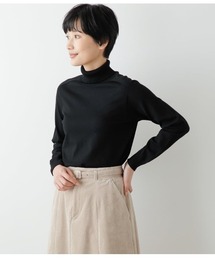 【手洗い可能】ホールガーメント レーヨンポリストレッチ タートルネックニット