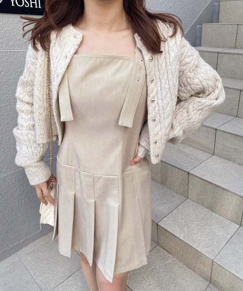 one after another NICE CLAUP(ワンアフターアナザーナイスクラップ)の「プリーツミニジャンスカ(ジャンパースカート・レディース・チェック/ブラック/グレイッシュベージュ・FREE)」の19枚目の写真