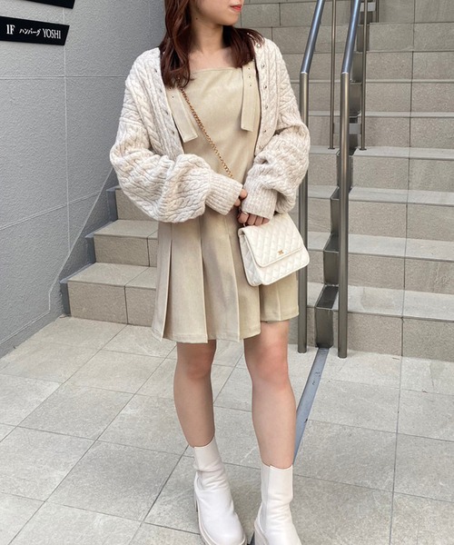 one after another NICE CLAUP(ワンアフターアナザーナイスクラップ)の「プリーツミニジャンスカ(ジャンパースカート・レディース・チェック/ブラック/グレイッシュベージュ・FREE)」の21枚目の写真