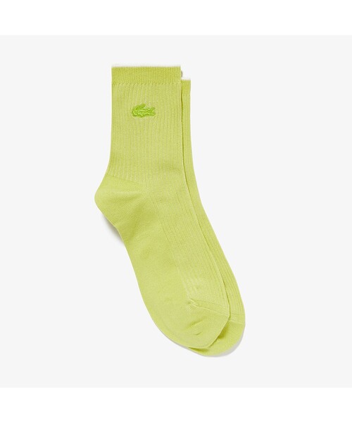 LACOSTE（ラコステ）の「レーヨンシルクブレンドリブニットソックス（ソックス/靴下・レディース・ホワイト/ネイビー/ライム/ブラック・24.0cm）」の4枚目の写真