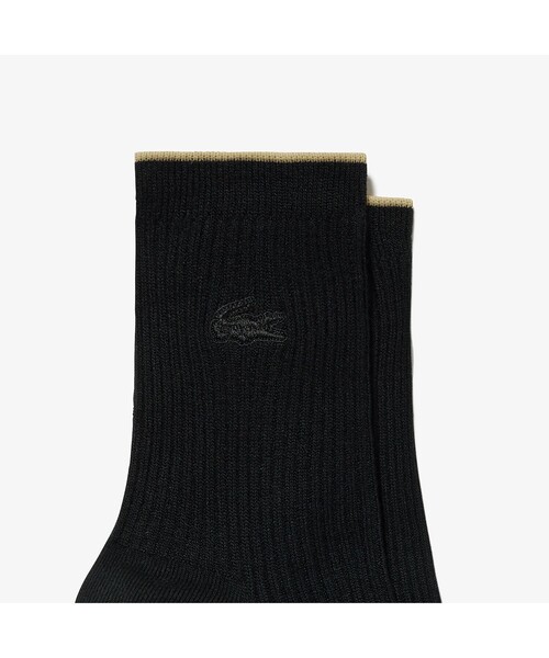 LACOSTE（ラコステ）の「レーヨンシルクブレンドリブニットソックス（ソックス/靴下・レディース・ホワイト/ネイビー/ライム/ブラック・24.0cm）」の8枚目の写真