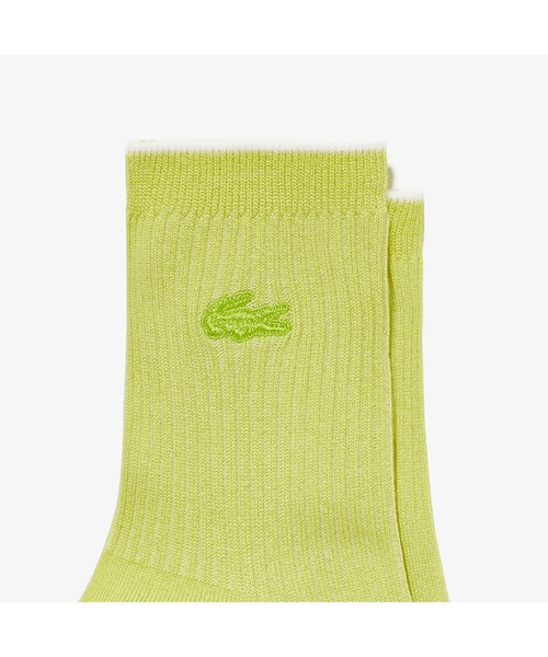 LACOSTE（ラコステ）の「レーヨンシルクブレンドリブニットソックス（ソックス/靴下・レディース・ホワイト/ネイビー/ライム/ブラック・24.0cm）」の7枚目の写真