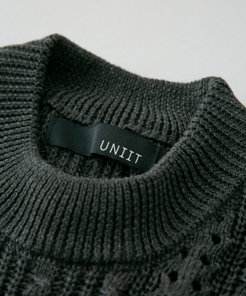 UNIIT(ユニット)の「【UNIIT/ユニット】透かし編みニットベスト ビッグシルエットベスト 透け感 レース(ベスト・メンズ・グレー/ブラック・LARGE/MEDIUM)」の7枚目の写真