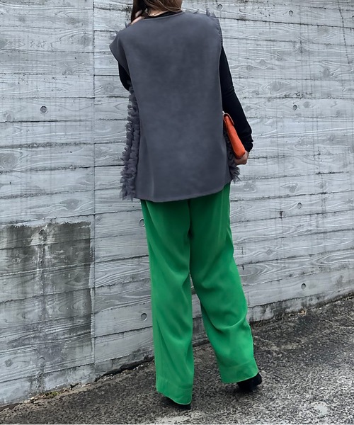 mi via loca（ミヴィアロカ）の「チュールフリルベスト（ベスト・レディース・ブラック/ブルーグリーン/グレー/ブラウン・FREE）」の14枚目の写真