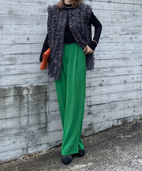 mi via loca（ミヴィアロカ）の「チュールフリルベスト（ベスト・レディース・ブラック/ブルーグリーン/グレー/ブラウン・FREE）」の19枚目の写真