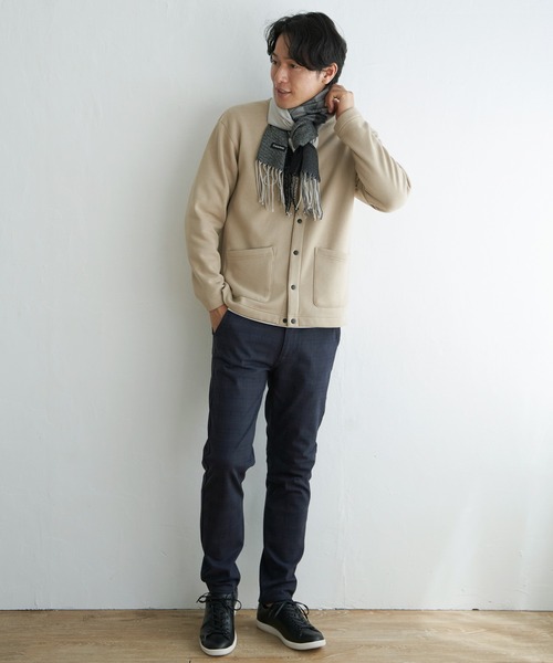 ikka（イッカ）の「バックフリースクルーネックカーデ（カーディガン/ボレロ・メンズ・ブラック/チャコールグレー/ネイビー/ベージュ・L/XL/M/S）」の10枚目の写真