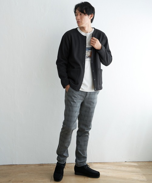 ikka（イッカ）の「バックフリースクルーネックカーデ（カーディガン/ボレロ・メンズ・ブラック/チャコールグレー/ネイビー/ベージュ・L/XL/M/S）」の5枚目の写真