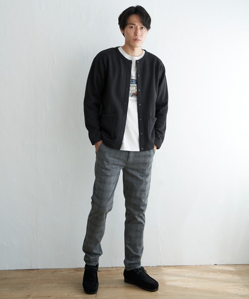 ikka（イッカ）の「バックフリースクルーネックカーデ（カーディガン/ボレロ・メンズ・ブラック/チャコールグレー/ネイビー/ベージュ・L/XL/M/S）」の6枚目の写真