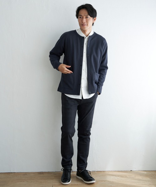 ikka（イッカ）の「バックフリースクルーネックカーデ（カーディガン/ボレロ・メンズ・ブラック/チャコールグレー/ネイビー/ベージュ・L/XL/M/S）」の11枚目の写真