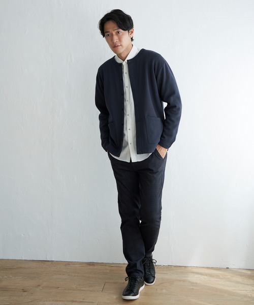 ikka（イッカ）の「バックフリースクルーネックカーデ（カーディガン/ボレロ・メンズ・ブラック/チャコールグレー/ネイビー/ベージュ・L/XL/M/S）」の12枚目の写真