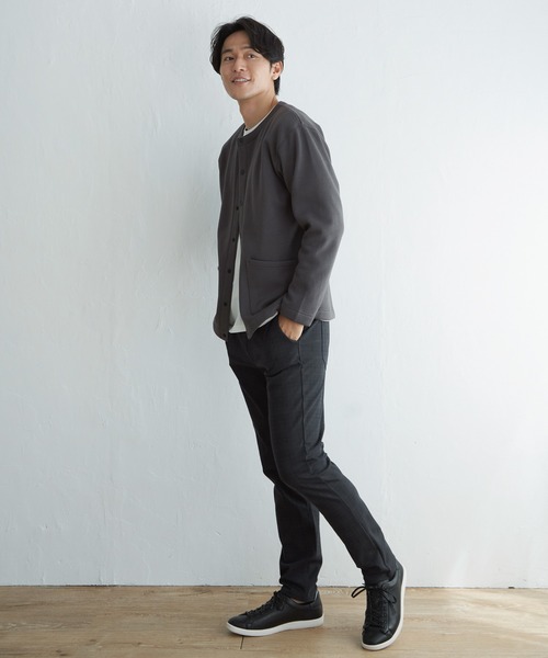 ikka（イッカ）の「バックフリースクルーネックカーデ（カーディガン/ボレロ・メンズ・ブラック/チャコールグレー/ネイビー/ベージュ・L/XL/M/S）」の8枚目の写真