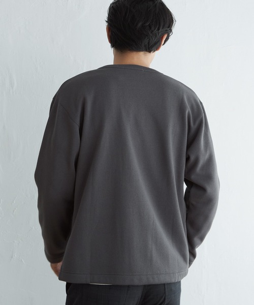 ikka（イッカ）の「バックフリースクルーネックカーデ（カーディガン/ボレロ・メンズ・ブラック/チャコールグレー/ネイビー/ベージュ・L/XL/M/S）」の15枚目の写真