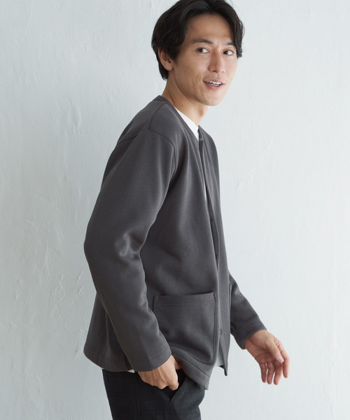 ikka（イッカ）の「バックフリースクルーネックカーデ（カーディガン/ボレロ・メンズ・ブラック/チャコールグレー/ネイビー/ベージュ・L/XL/M/S）」の13枚目の写真