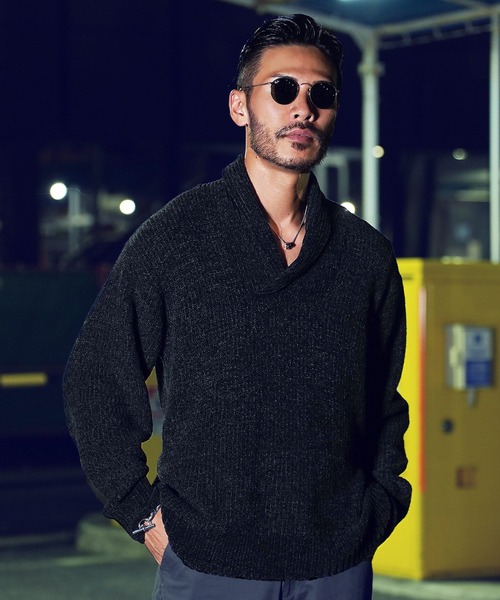 jiggys shop(ジギーズショップ)の「モールショールカラーニットセーター(ニット/セーター・メンズ・グレー/ホワイト/ブラック/グレー系その他/チャコールグレー・MEDIUM/LARGE)」の12枚目の写真