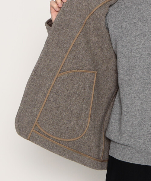 ジャケット・アウター MEN'S WOOL PILE ROUND COLLAR JACKET 44 ジャケット・アウター MEN'S WOOL PILE ROUND COLLAR JACKET 44