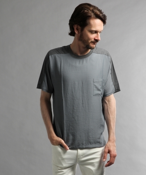 HARE(ハレ)の「ラグランキリカエプルオーバー(HARE)(Tシャツ/カットソー・メンズ・オフホワイト/グレー/ブラック・MEDIUM/SMALL)」の3枚目の写真