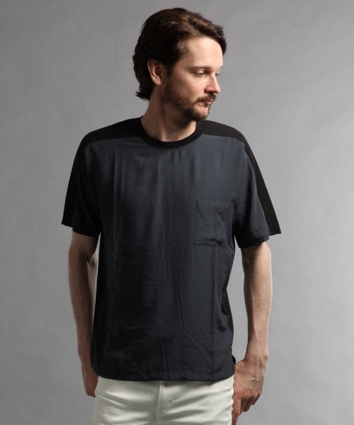 HARE(ハレ)の「ラグランキリカエプルオーバー(HARE)(Tシャツ/カットソー・メンズ・オフホワイト/グレー/ブラック・MEDIUM/SMALL)」の1枚目の写真