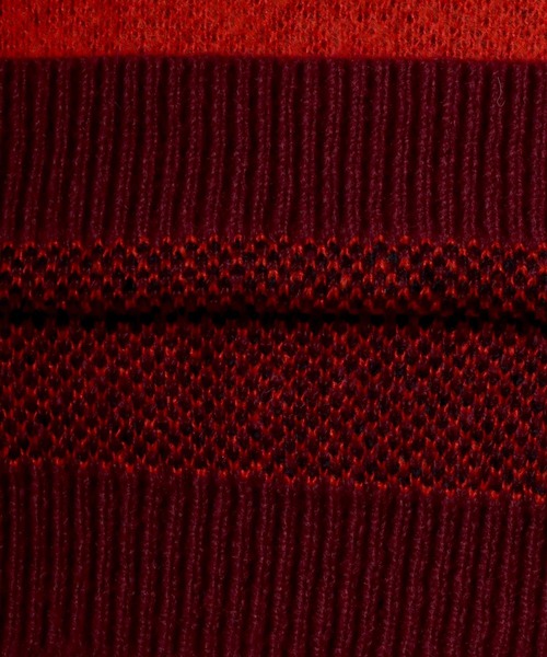 SITRY(シトリー)の「asymmetry design jacquard knitting crew neck sweater/アシンメトリーデザイン ジャガード ニット クルーネック セーター/ニット/総柄(ニット/セーター・メンズ・バーガンディー/ブラック/カーキ・L/M)」の17枚目の写真