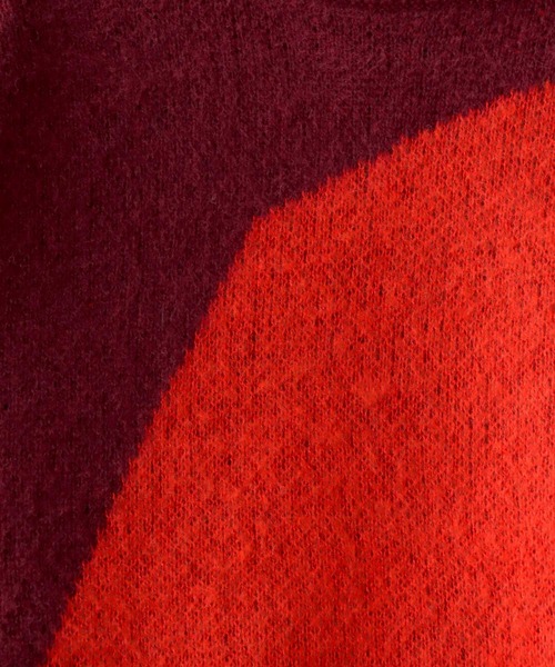 SITRY(シトリー)の「asymmetry design jacquard knitting crew neck sweater/アシンメトリーデザイン ジャガード ニット クルーネック セーター/ニット/総柄(ニット/セーター・メンズ・バーガンディー/ブラック/カーキ・L/M)」の20枚目の写真