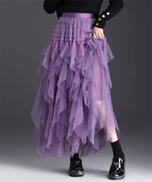 イレヘムフリルロングチュールスカート