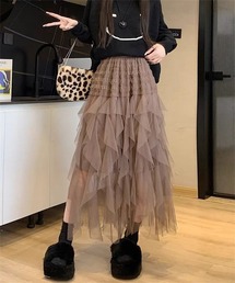 イレヘムフリルロングチュールスカート