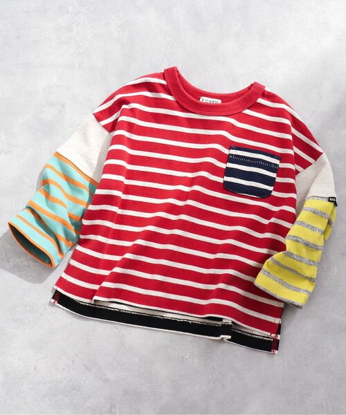 F.O.KIDS(エフオーキッズ)の「長袖ボーダーTシャツ(Tシャツ/カットソー・キッズ・ブラック/ネイビー/ライム/レッド/サックスブルー・80/90/100/110/120/130/140/150)」の5枚目の写真