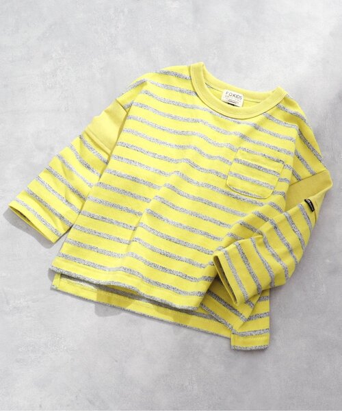 F.O.KIDS(エフオーキッズ)の「長袖ボーダーTシャツ(Tシャツ/カットソー・キッズ・ブラック/ネイビー/ライム/レッド/サックスブルー・80/90/100/110/120/130/140/150)」の2枚目の写真