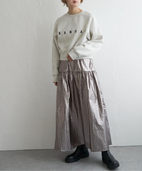 notch.（ノッチ）の「メタリックギャザースカート（スカート・レディース・シルバー・M）」の5枚目の写真