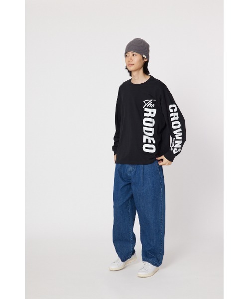 RODEO CROWNS WIDE BOWL(ロデオクラウンズワイドボウル)の「アームロゴロングスリーブTシャツ(Tシャツ/カットソー・メンズ・カーキ/ブラック/オフホワイト/ライトブルー・LARGE/MEDIUM)」の7枚目の写真