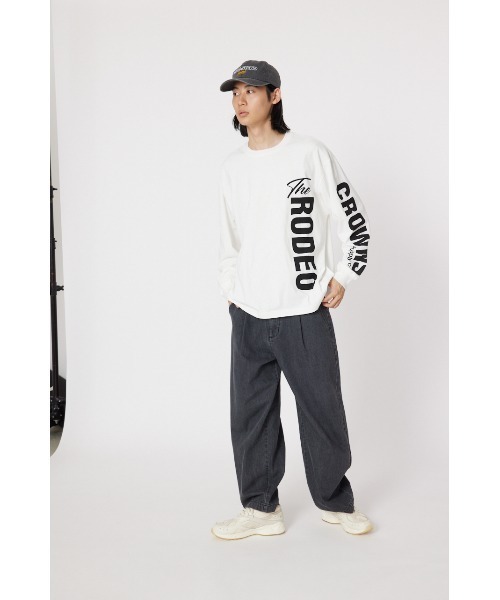 RODEO CROWNS WIDE BOWL(ロデオクラウンズワイドボウル)の「アームロゴロングスリーブTシャツ(Tシャツ/カットソー・メンズ・カーキ/ブラック/オフホワイト/ライトブルー・LARGE/MEDIUM)」の10枚目の写真