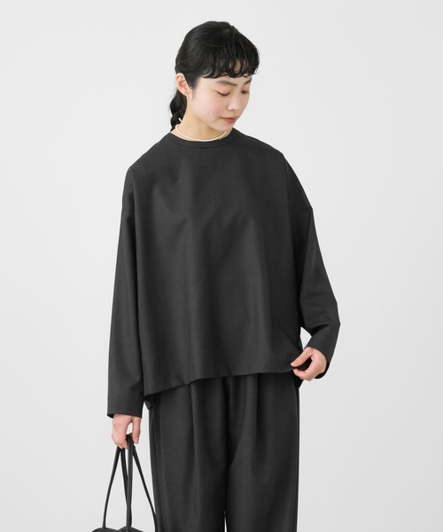 かぐれ（カグレ）の「クルーネックワイドプルオーバーブラウス（シャツ/ブラウス・レディース・チャコールグレー/ブラック・FREE）」の16枚目の写真