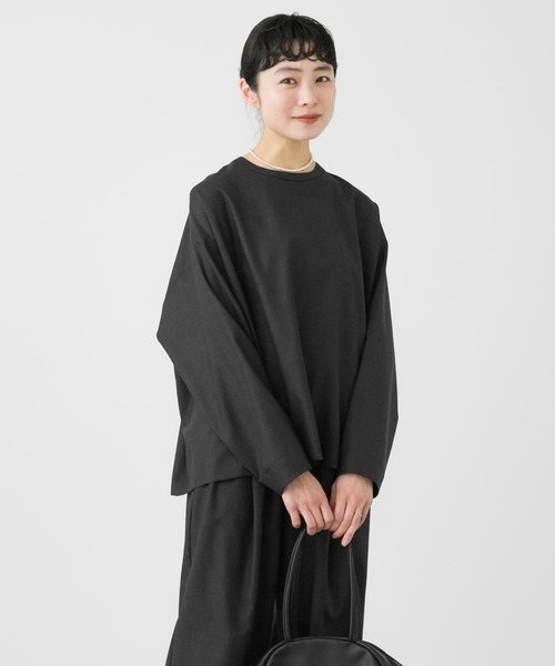 かぐれ（カグレ）の「クルーネックワイドプルオーバーブラウス（シャツ/ブラウス・レディース・チャコールグレー/ブラック・FREE）」の14枚目の写真