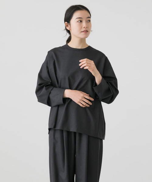 かぐれ（カグレ）の「クルーネックワイドプルオーバーブラウス（シャツ/ブラウス・レディース・チャコールグレー/ブラック・FREE）」の10枚目の写真