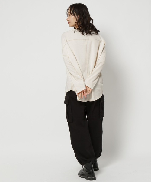 niko and...（ニコアンド）の「ミニパイルステッチBIGプルオーバー（Tシャツ/カットソー・レディース・チャコール/ブルー/アイボリー/ピンク・MEDIUM/LARGE）」の5枚目の写真