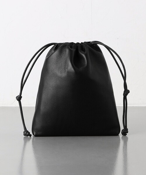 UNITED ARROWS（ユナイテッドアローズ）の「UNFINISHED LEATHER/巾着バッグ（ショルダーバッグ・メンズ・ブラック・FREE）」の4枚目の写真
