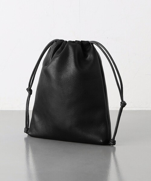 UNITED ARROWS（ユナイテッドアローズ）の「UNFINISHED LEATHER/巾着バッグ（ショルダーバッグ・メンズ・ブラック・FREE）」の5枚目の写真