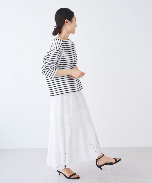 le.coeur blanc(ルクールブラン)の「ボタン付きボーダープルオーバー(Tシャツ/カットソー・レディース・ホワイト系その他/ベージュ系その他2・38)」の3枚目の写真